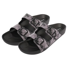 LOTTO 樂得 男款 CAPRI迷彩休閒拖鞋, 黑迷彩, 250mm