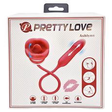 PRETTY LOVE 派蒂菈 Ashlynn 情趣玩具系列用品 6種舔舐模式 6種衝擊模式 6種震動模式 USB充電 防水, 紅色, 1個