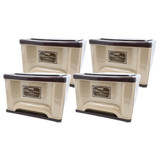 KEYWAY 聯府 抽屜整理箱 20L, 咖啡色, 4個