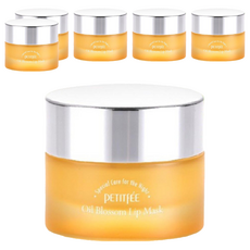 PETITFEE 沙棘油晚安唇膜, 6種植物精油複合, 維他命E和乳木果油, 1罐, 6罐