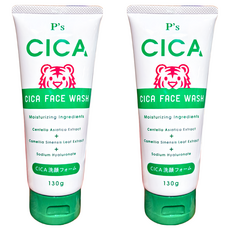 P's CICA積雪草保濕洗顔乳, 含有積雪草提取物 + 茶花提取物 + 透明質酸鈉, 130g, 2個