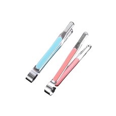 韓式防燙防滑燒烤夾 26cm 加厚不鏽鋼 鋸齒狀設計, 綠色 + 粉色, 1組