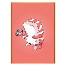 菠蘿選畫所 鮭魚壽司掛畫 難捨難分 APLS4602D 59.4 x 42cm 畫框, 木色