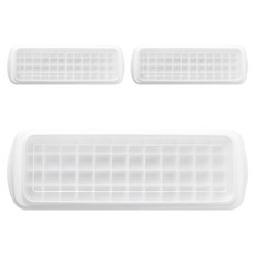 AHOYE 48格小冰塊製冰盒 附冰盒蓋 16.5 x 9 x 2.5cm, 白色, 3個