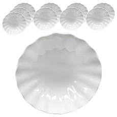 TATUNG 大同磁器 6英吋菊花沙拉缽 15 x 15 x 4.7cm 10個, 1組, 白色