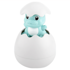 OhBabyLaugh 洗澡玩具 噴水蛋, 噴水設計, 吸引寶寶注意力, 可愛蛋形外觀, 適合小手抓握, 綠色恐龍, 1個