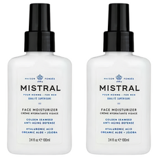 MISTRAL BODY 海洋雪松 臉部保濕乳液, 抗衰老防禦, 含玻尿酸、有機蘆薈 + 荷荷巴, 100ml, 2瓶