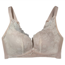 香草甜心 清新蕾絲萊卡無痕防下垂前開式無鋼圈哺乳內衣 均薄襯墊 自然托提不壓迫 單手解扣一秒哺乳