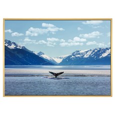 菠蘿選畫所 阿拉斯加座頭鯨掛畫 (40 x 30cm) - 室內裝飾藝術品, 木色