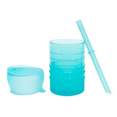 BUMKiNS 白金矽膠吸管杯，100%矽膠 耐熱溫度:-40°C~+175°C, 1個, 藍色, 210ml