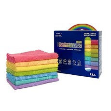 Cotton Field 棉花田傢飾 彩虹超細纖維清潔抹布 12入/盒, 30 x 30xm, 1盒