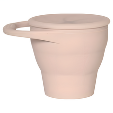 Pony Baby 矽膠可折疊零食杯, 粉紅色, 耐熱200°C, 規格12.5x9.4x8.9公分, 1個