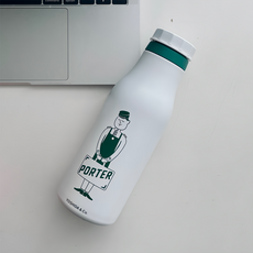 YOSHIDA PORTER 日本限定不鏽鋼Logo保溫瓶 473ml, 白色, 1個