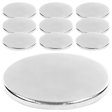 indigoshop 釹圓形磁鐵 30 x 2mm 銀色, 10個