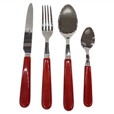 SABRE PARIS Pop unis 時尚純色 餐具組 不鏽鋼 壓克力, 酒紅色, 1組, 4件組
