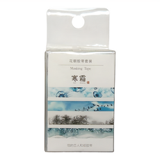CARD LOVER 信的戀人 花朝和紙膠帶 3m x 15mm 4捲, 寒霜, 1盒