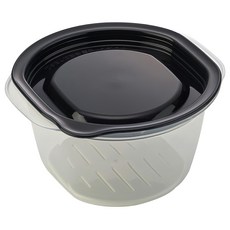 Inomata 微波飯容器 瀝水設計 耐熱材質 方便攜帶, 透明色, 1個