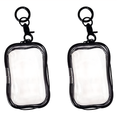 背包吊飾 小方包 Set 2個, PVC材質, 黑色/白色/透明/藍色