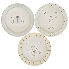 AWASAKA 粟坂 Mogu Mogu 湯盤3入組, 直徑22.5 x 5cm 1.9kg, 萌萌動物, 1組