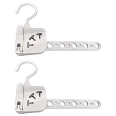 FaSoLa 多功能可摺疊5孔晾衣架 ABS材質 節省衣櫥空間, 白色, 2個