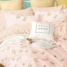 A-ONE 雪紡棉床包組 花之飄香 台灣製造 SGS認證 吸濕排汗, 雙人加大