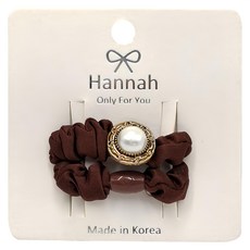 韓國 Hannah 正韓造型髮束 珍珠咖啡圈 SY12644, 1入
