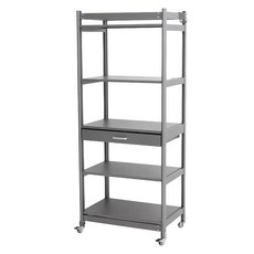 FAmILyLIFE 生活 航太鋁可升降五層附輪耐重置物架 FL-323 40 x 60 x 145.5cm 15.6kg, 星空灰, 1個