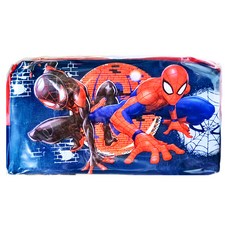 MARVEL 漫威 SPIDER-MAN 蜘蛛人 大拉鏈大容量筆袋, 蜘蛛人 黑色 + 藍色 + 紅色, 1個