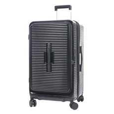 ROYAL SHIELD 皇家盾牌 前開式 胖胖箱 行李箱 RS-8002 大容量靈活收納 多段式拉桿 360度萬向飛機輪, 黑色, 22吋 33 x 30 x 59cm