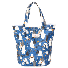 英倫風防水袋 可愛北極熊飯盒袋 保溫包 野餐袋, 藍色, 1個