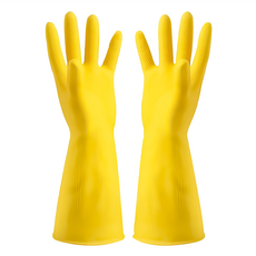 小麥購物 牛津乳膠手套 62g, M, 黃色, 1組