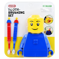 Oxford 兒童積木造型牙刷組 藍色, 1組