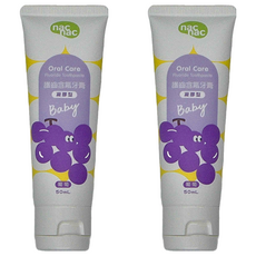 nac nac 護齒含氟牙膏 凝膠型 低泡 葡萄, 50ml, 2條