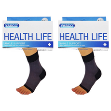 YASCO 昭惠 醫療護具 未滅菌 纖薄高張力涼感護踝 #74002SA L/XL(18~22) 黑色, 2盒