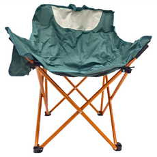 露營便攜折疊月亮椅，牛津布耐磨抗撕裂，超強承載力150KG，展開尺寸69x43x44cm, 顏色隨機 卡其色/米白色/黑色/綠色, 1個