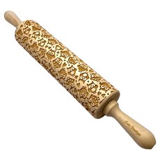 SOLO 歐洲家居 歐洲櫸壓紋擀麵棍 貓頭鷹, 1支