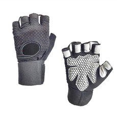 SUCCESS 綁帶型透氣防滑手套 適合重訓 舉重 啞鈴, 黑色, 1雙