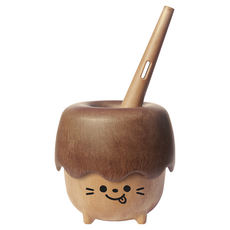 MOTHER'S CORN 木製松果吹泡泡器, 單圈出泡, FDA材質, 防溢出, 盲盒設計, 37475, 1組