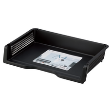 inomata A4 4315 疊籃橫式 Set 3 方便收納 A4 文件, 黑色