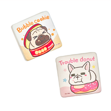 收納王妃 豆卡硬式珪藻土杯墊 2入, 餅乾甜甜圈 多色, 1組