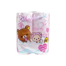 HAYASHI 拉拉熊印花滾筒衛生紙，100%原木紙漿，超細柔雙面印花，特殊柔軟加工，觸感舒適，吸水性佳, 30m, 4捲, 1袋