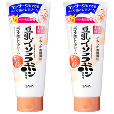 SANA 莎娜 豆乳美肌 保濕卸妝霜, 細緻光澤彈性, 自然按摩精油, 輕鬆卸除毛孔內彩妝, 180g, 2條