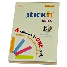 N次貼 魔術便條磚 3x2in/76x51mm 100張/本 台灣製造 可再貼, 綠色 + 粉紅 + 黃色 + 藍色, 4本, 6組