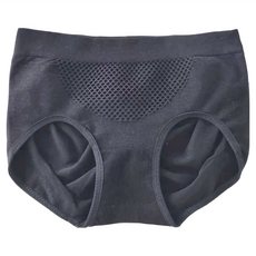 日式超彈性親膚透氣包臀無痕內褲 黑蜂窩式 一般尺寸 72kg, 黑