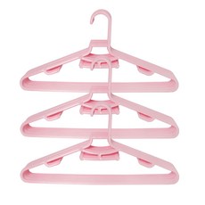 AXIS 艾克思 省空間扁形多功能乾溼兩用塑膠衣架 櫻花粉, 1組
