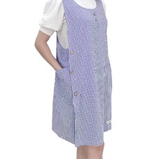 Deconine 泡泡紗格紋圍裙 紫色的 1個