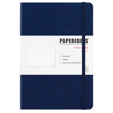 PAPERIDEAS A5 硬皮點陣筆記本, 188頁, 索引, 頁碼, 藏藍色, 1本