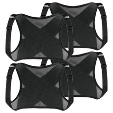 LEADER X 輕薄透氣隱形挺背矯正帶 拉提設計 人體工學設計 可調節鬆緊度, M~L, 4個