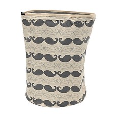 OrganicFactory 收納籃 大容量物品 防水防污 簡單清潔, 翹鬍子 白色, 1個