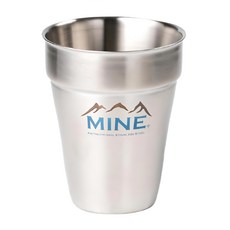 MINE 唐榮 抗菌 雙層杯 350cc, 1個, 不銹鋼色